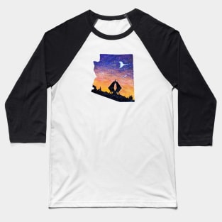 Arizona Desert Retro UFO Baseball T-Shirt